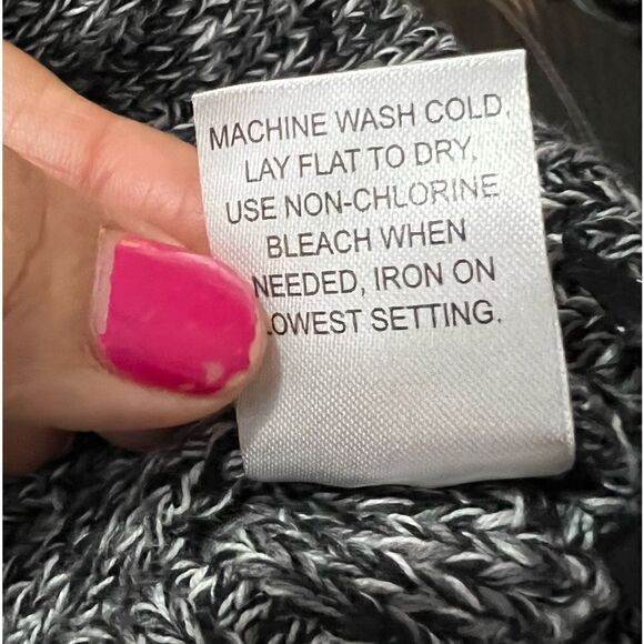 Pacsun Crew Neck Black/White Marled Pullover Side Zippers Slouch Women’s Sz L - Picture 10 of 11